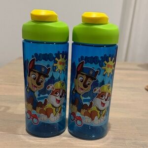 New 2pcs Paw Patrol Blue and Green Kids Water Bottles